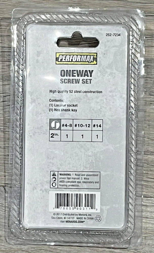 One Way Screw Installer Driver / Remover Extractor 5 Piece Set