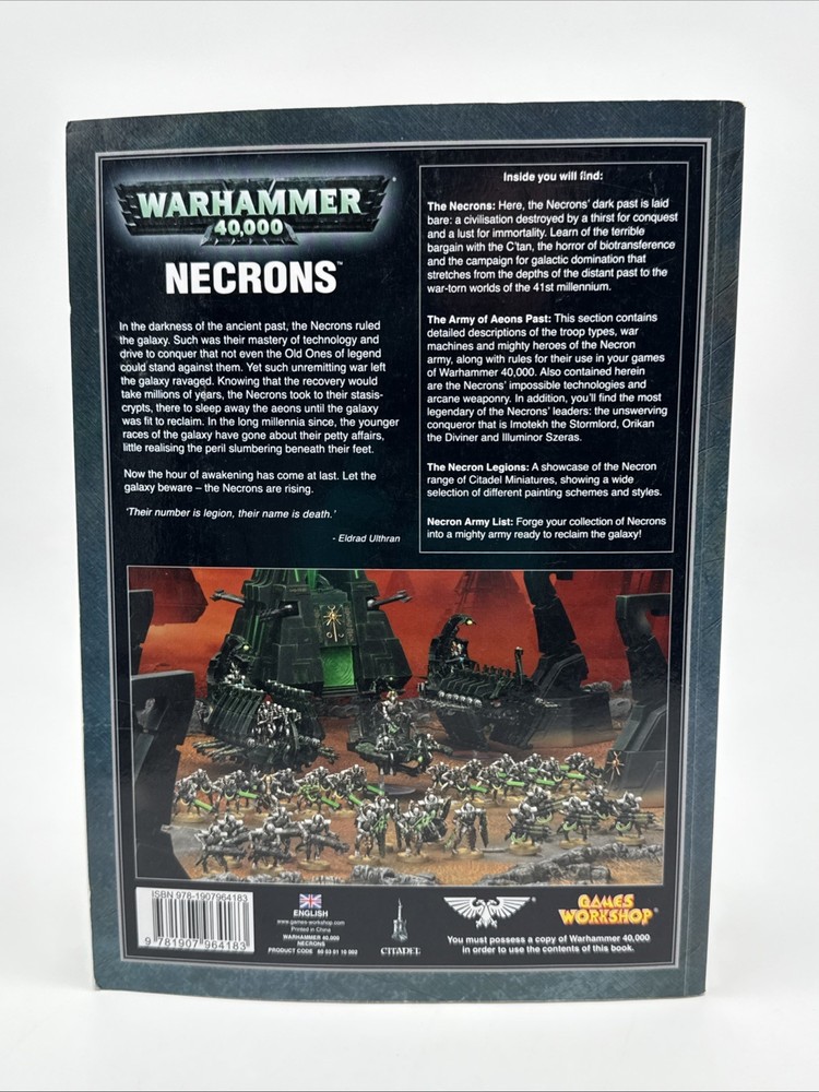 Warhammer 40k Necrons 5th Edition Codex Games Workshop 2011