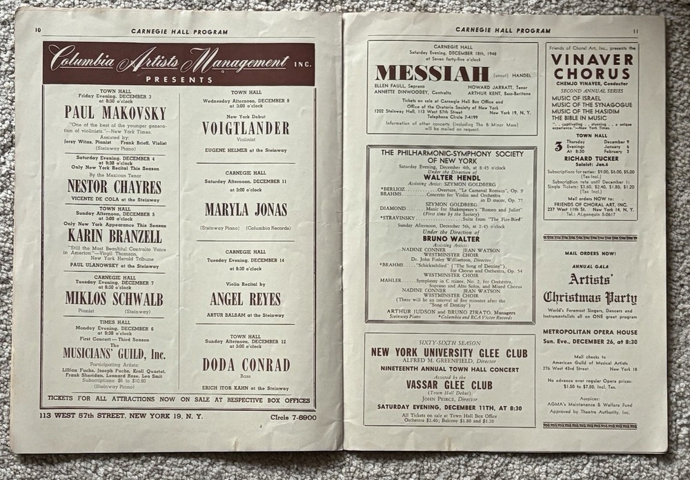 Jorge Bolet-Carnegie Hall Program-1948-Piano