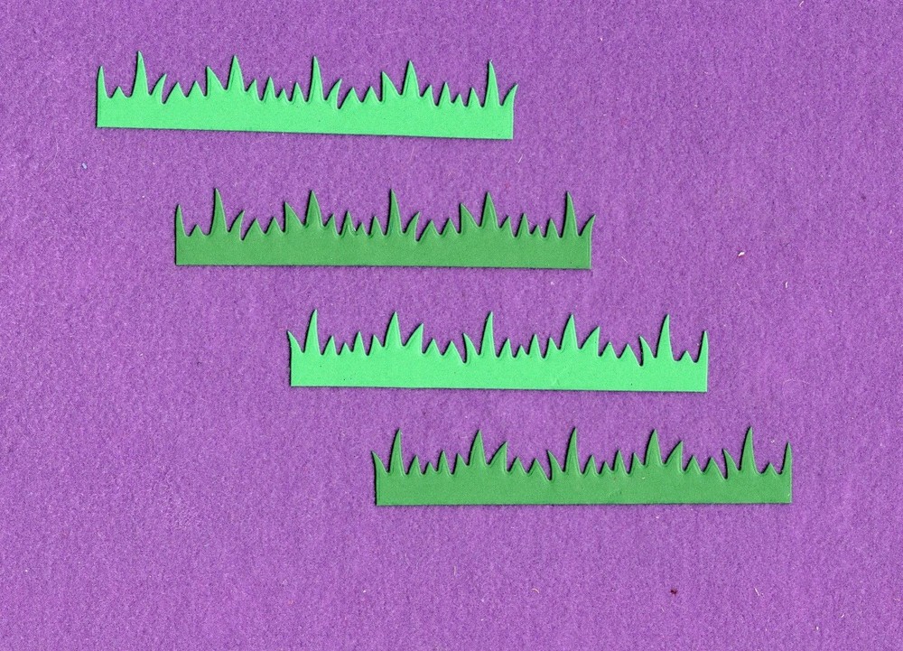 GRASS  #  3 die cuts scrapbook cards