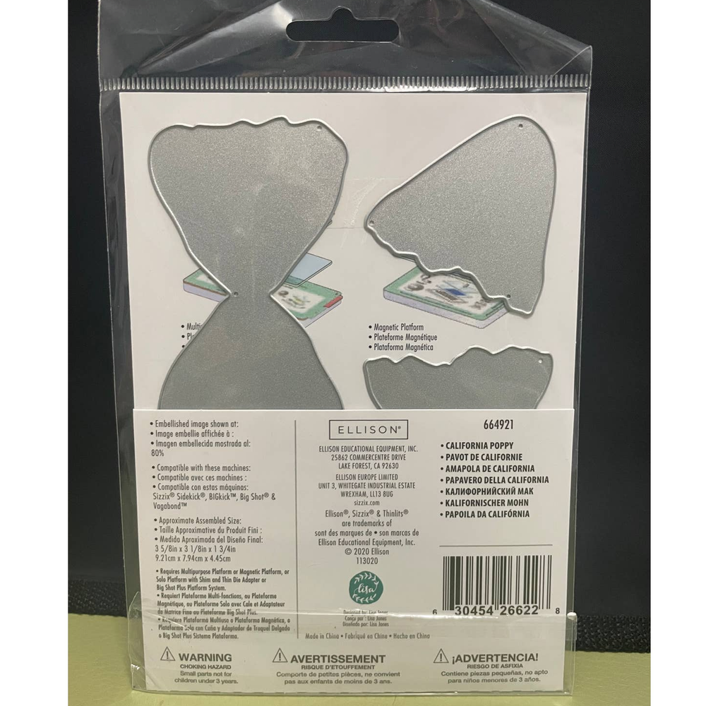 Sizzix Thinlits California Poppy 5 Dies 664921