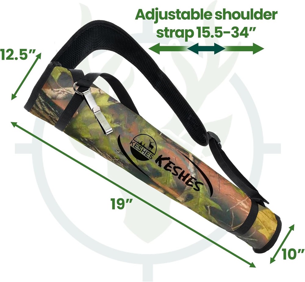 Durable Archery Quiver - Adjustable Shoulder Strap & Belt Clip for Versatile Use