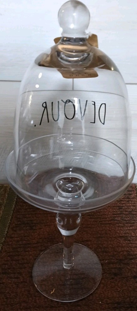 Rae Dunn "Devour" (Black Lettering) Cupcake Stand