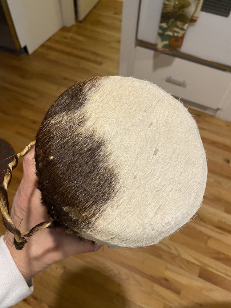 African Animal Hide Hand Drum 10”