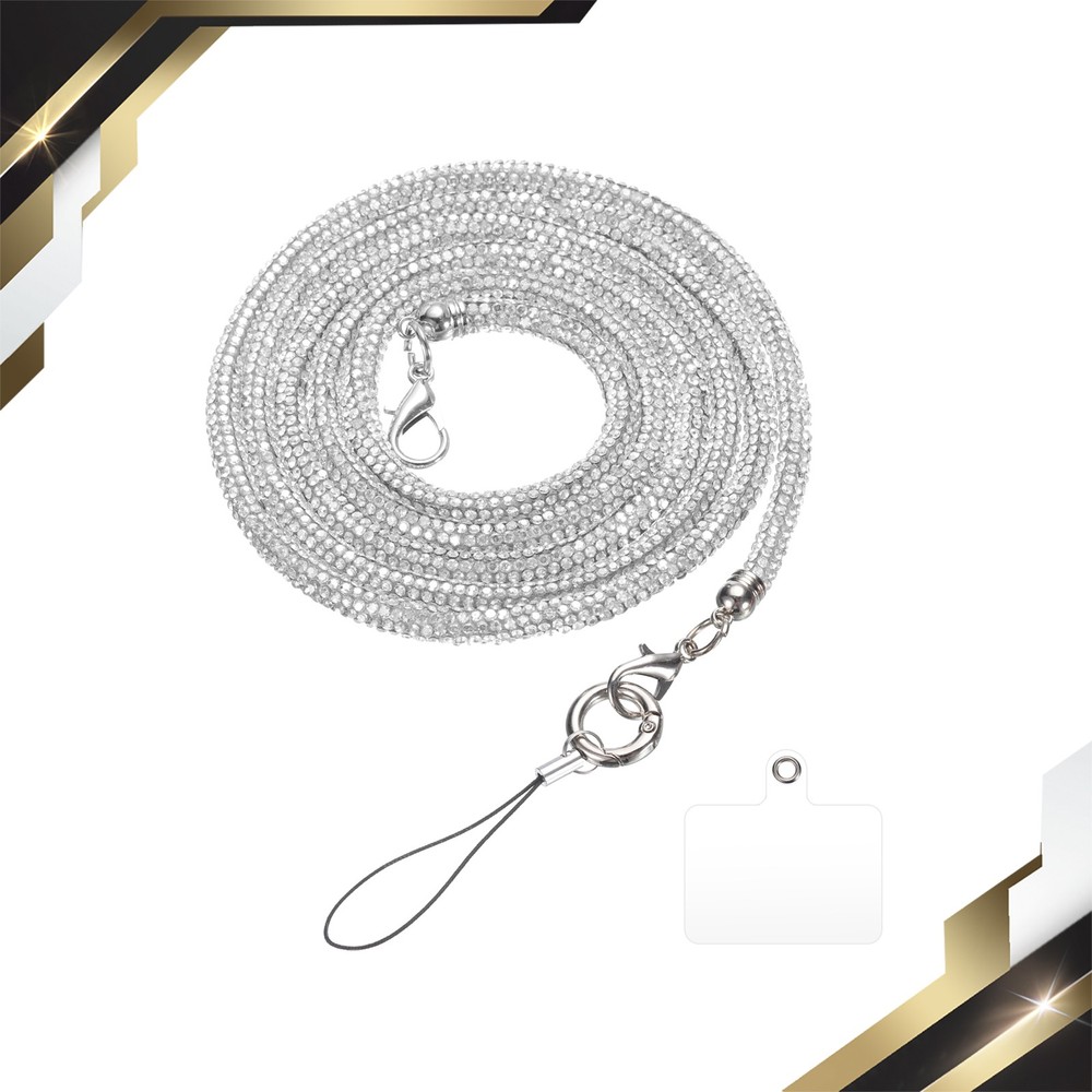 Purse Strap Crystal Bag Handle Sparkly Replacement Silver
