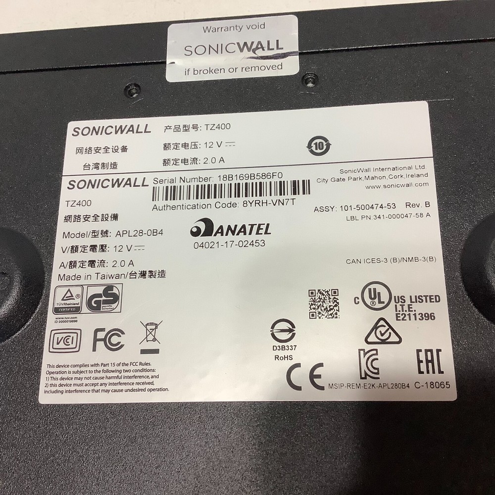 SonicWall TZ400 Network Security/Firewall NO ADAPTOR