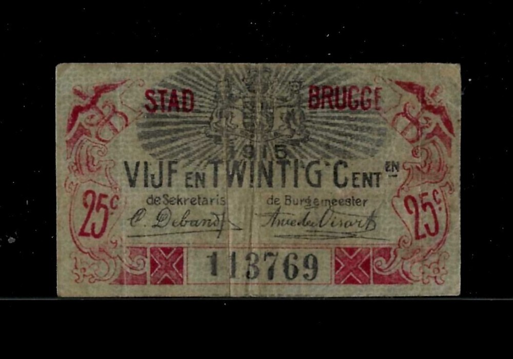 Belgium | 1915 | 25 Centimes | VF