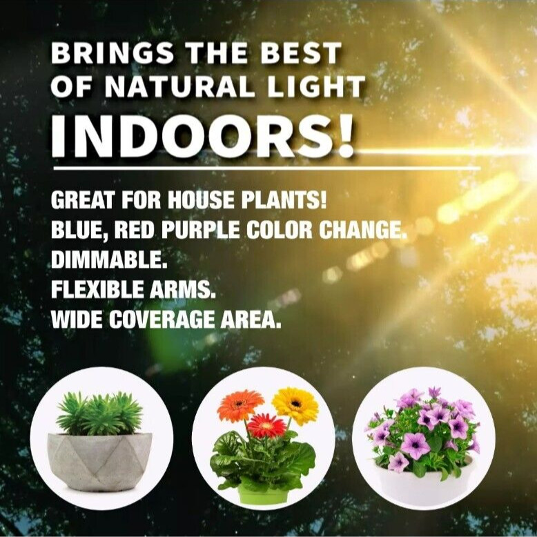 Bell + Howell Bionic LED Flexible Indoor Grow Light with 3 Adjustable Light Head