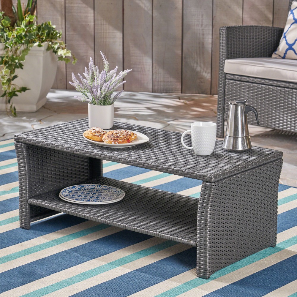 Justin Outdoor Wicker Coffee Table