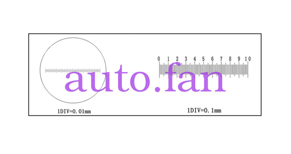 Two scales 0.01mm 0.1mm micro microscope objective slide calibrator