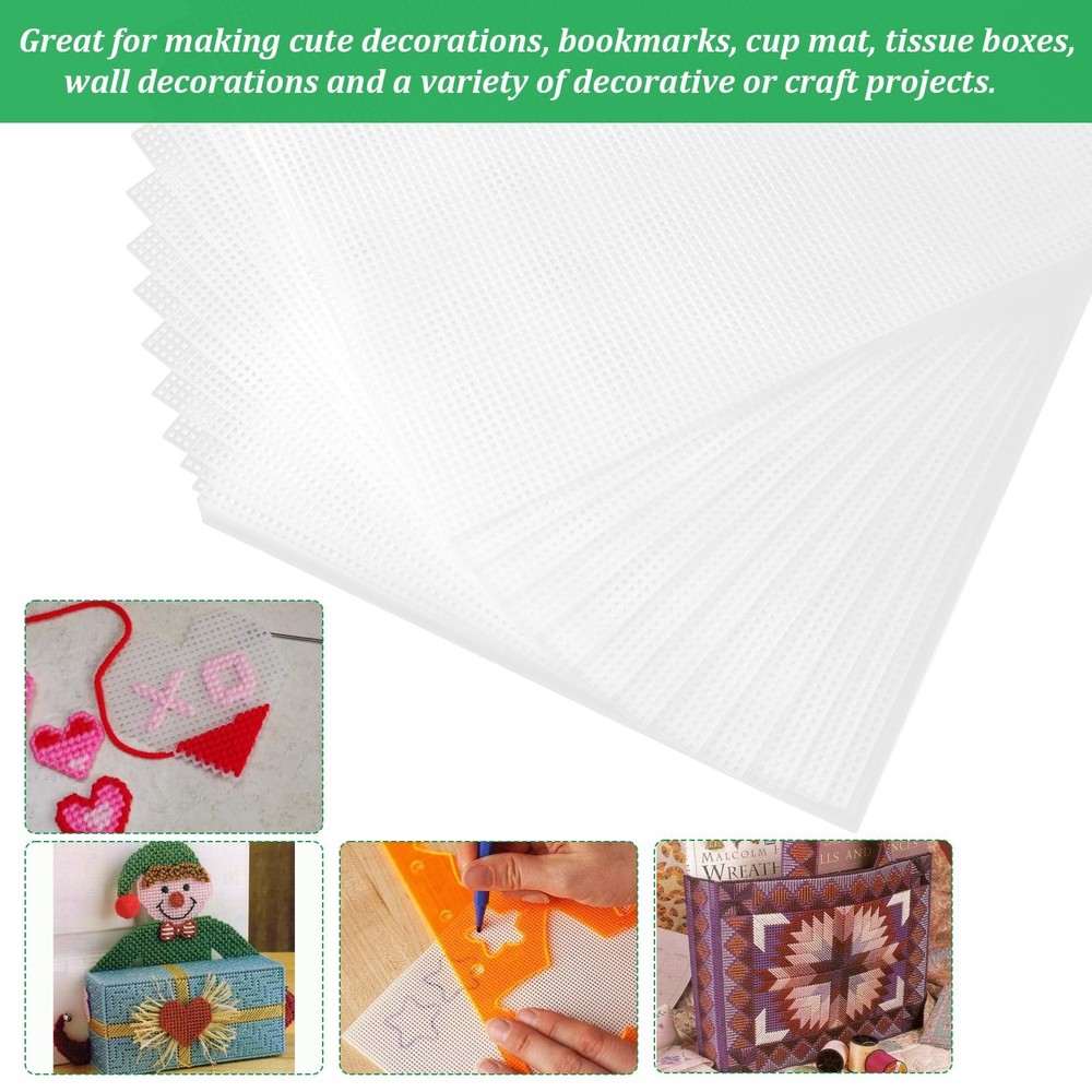 5PCS Plastic Canvas Sheets 15x11.3 inch, 5 Count Plastic Canvas Mesh Sheets, ...