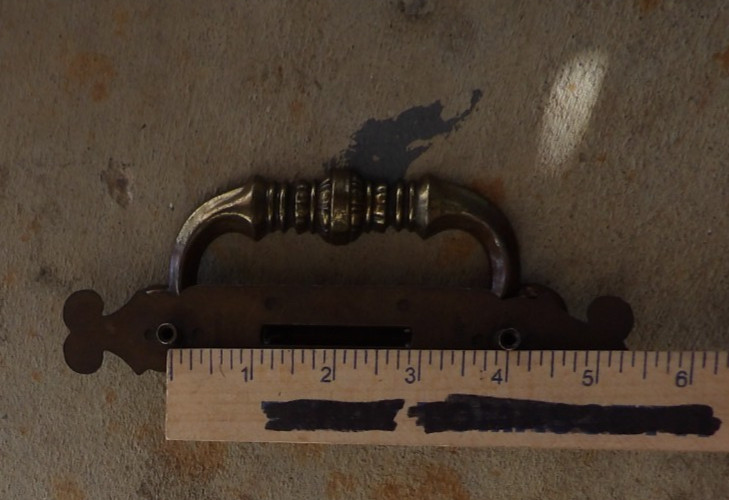 Vintage Canada CB CP 1446 Drawer Drop Bail Pull Handle Brass Bronze 4" Center