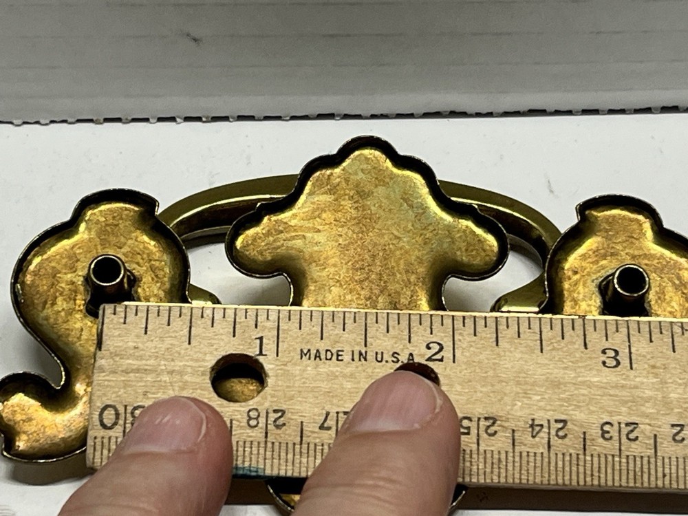 Vintage Lot (6) NOS Chippendale Style Drop Bail Drawer Pulls