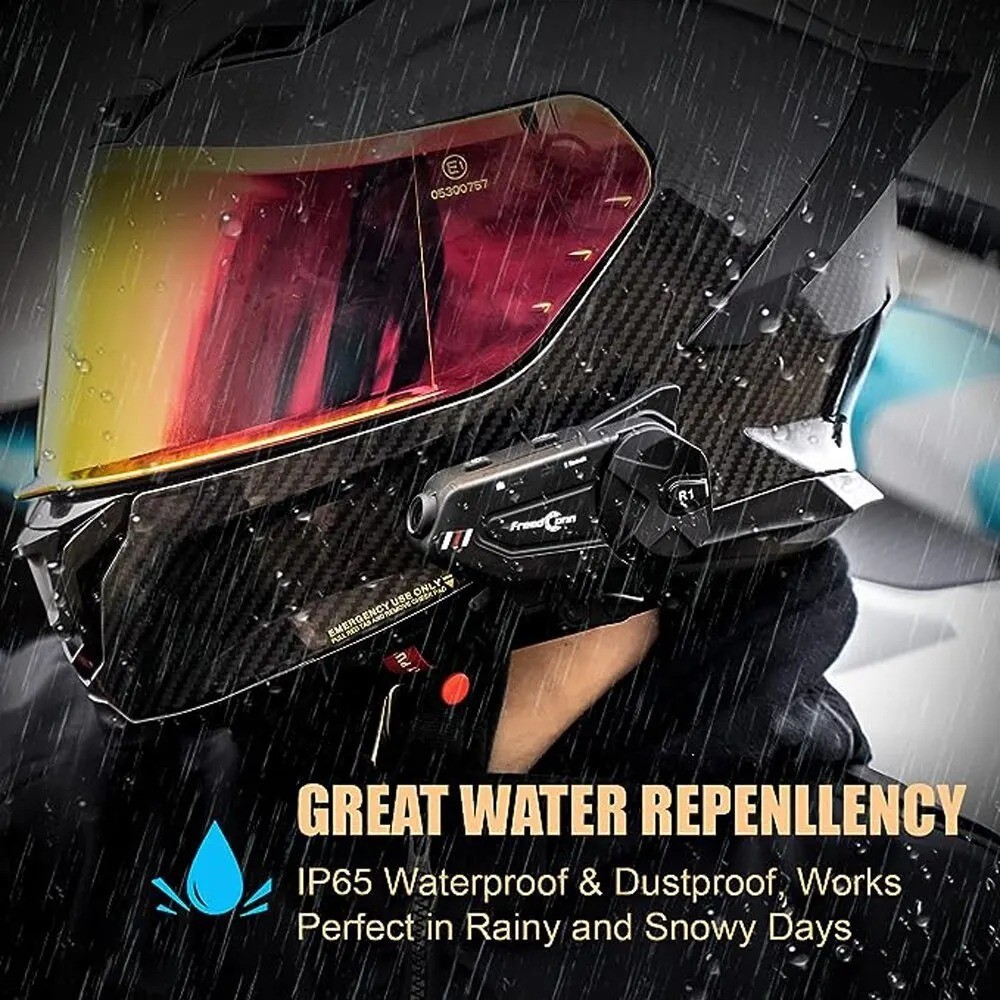 Freedconn R1 Plus 1000M Motorcycle Helmet Intercom & Camera Bluetooth Headset