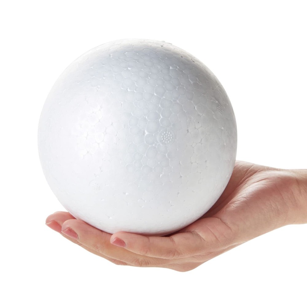 4-Pack Solid Foam Balls for Crafts 5 Inch White Polystyrene Spheres