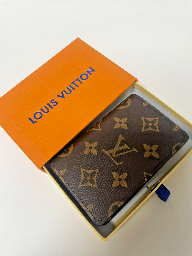 LV Louis Vuitton Pocket Organizer Monogram Eclipse Brown with box