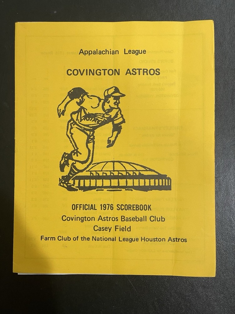 1976 Covington Astros Minor League Baseball Scorebook Program