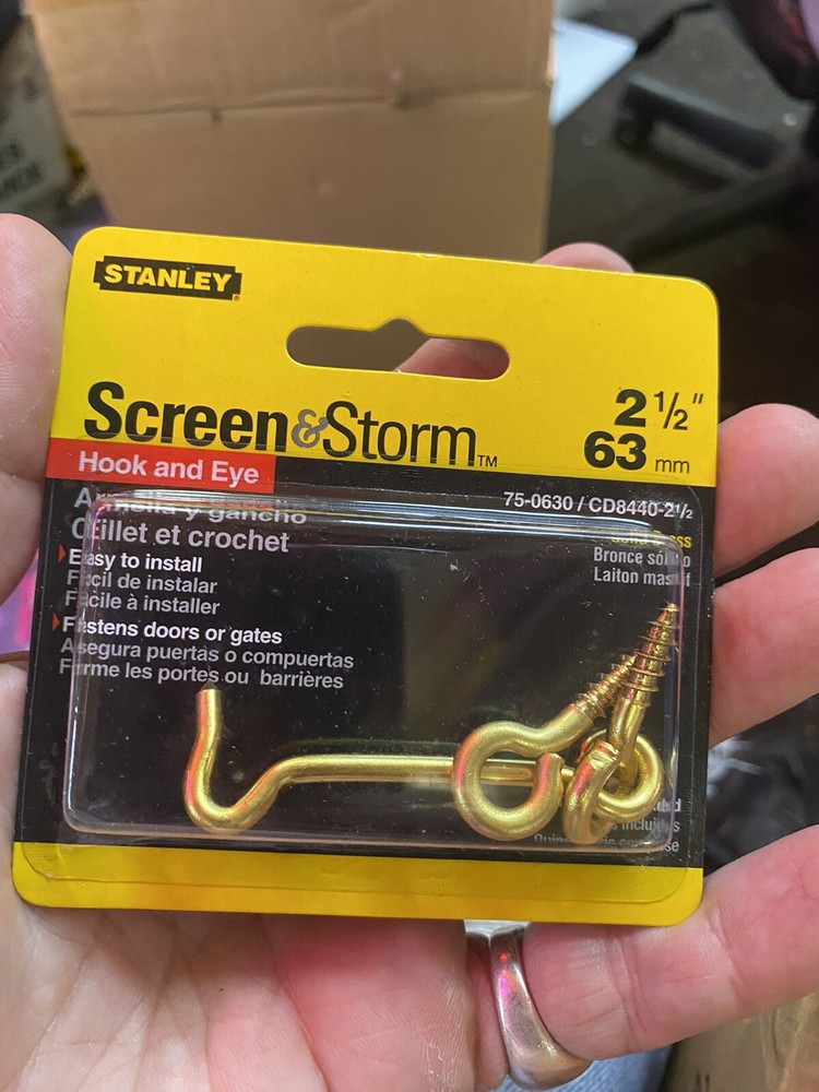 5 Stanley storm & storm Hook Eye Solid Brass Latching Doors Gates 100 Packs