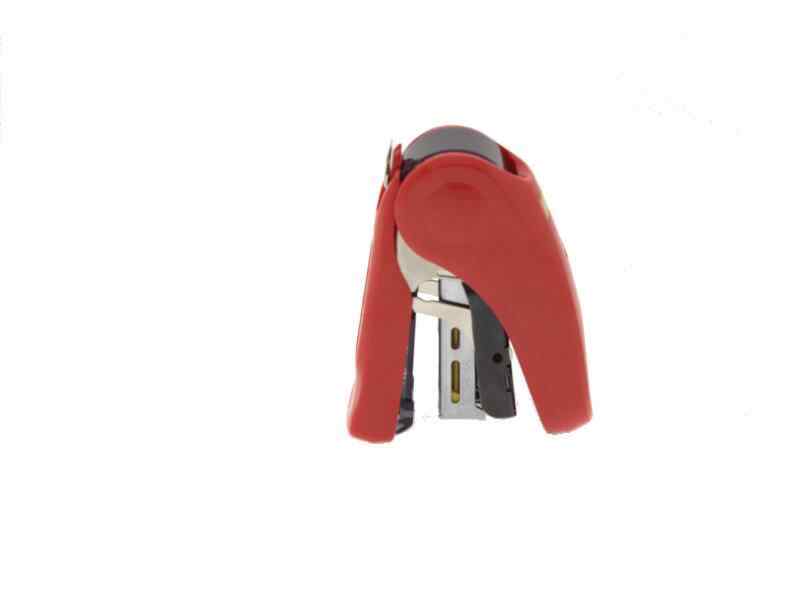 Max Stapler - Flat Clinch - Ergonomic - Mini Style, Red