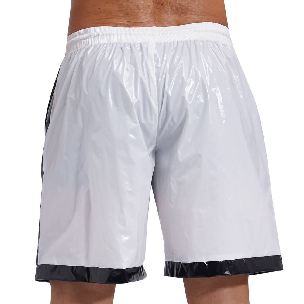 US Men Shorts Wet Look Trunks Swimming Short Pants Drawstring Underpant Thin