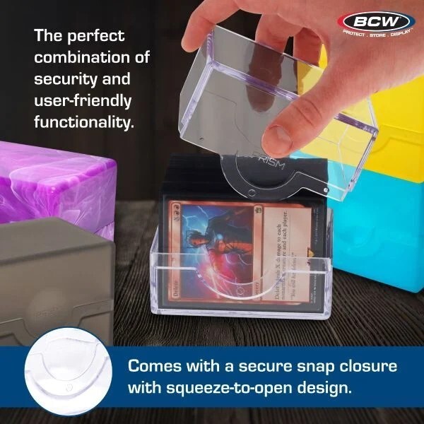1 BCW Electric Blue Smooth Glossy Prism Deck Case