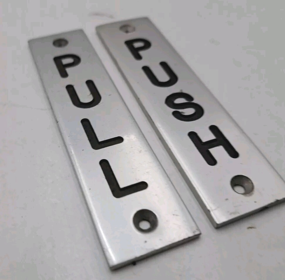 Small Antique Vintage Door Plates Push Pull Plates Door Hardware