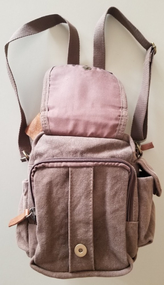 Fox Outdoors Vintage Leather/Canvas Shoulder Cargo Bag. [FT 1116]