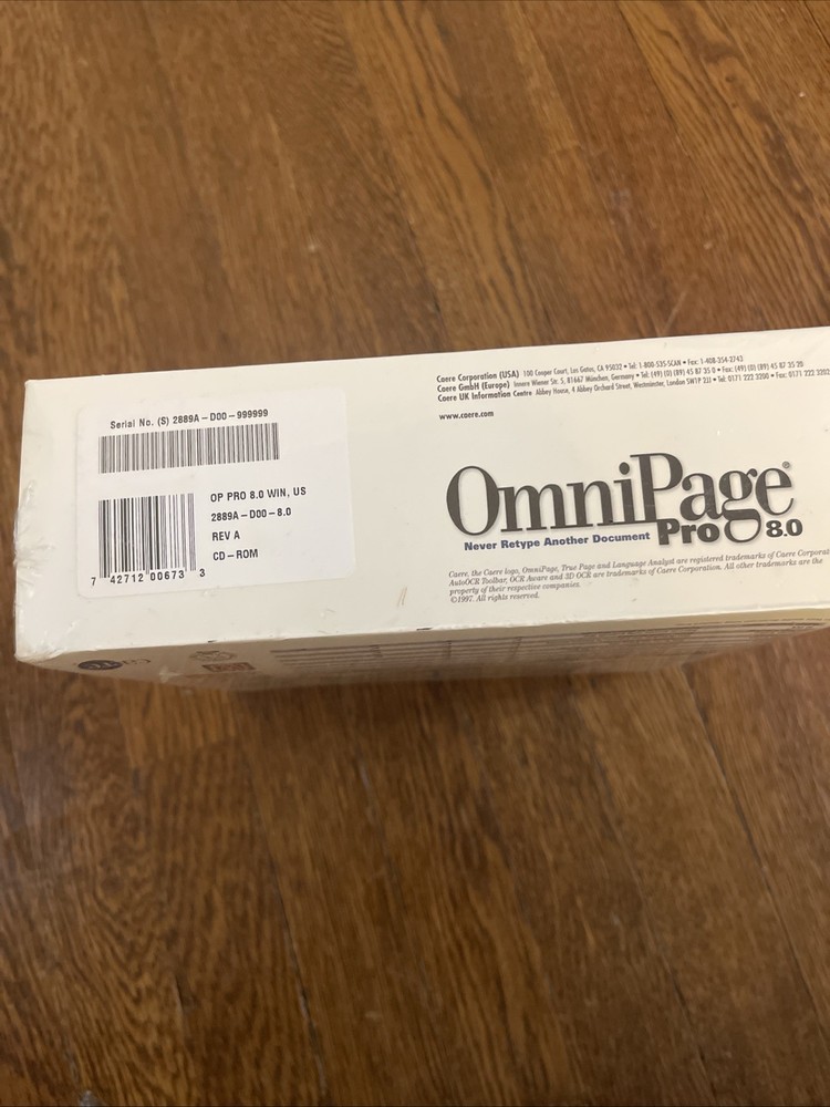 Vintage Caere OmniForm Pro 8.0- Sealed Box