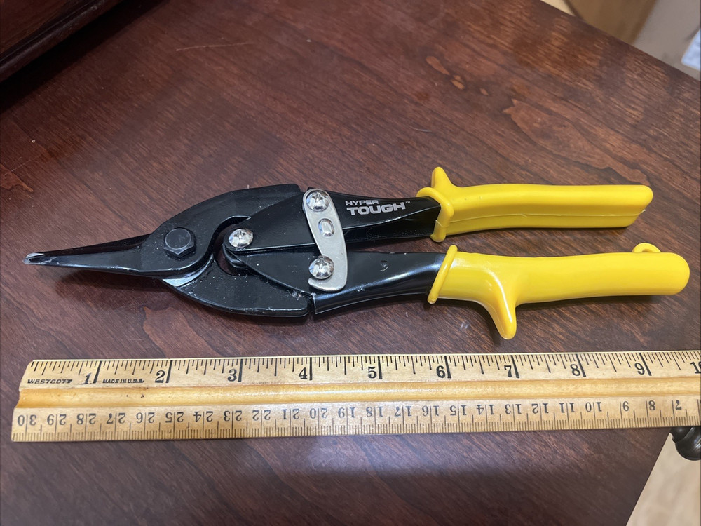Hyper Tough Snips Set, 10 in, Hand Tool, Yellow handle