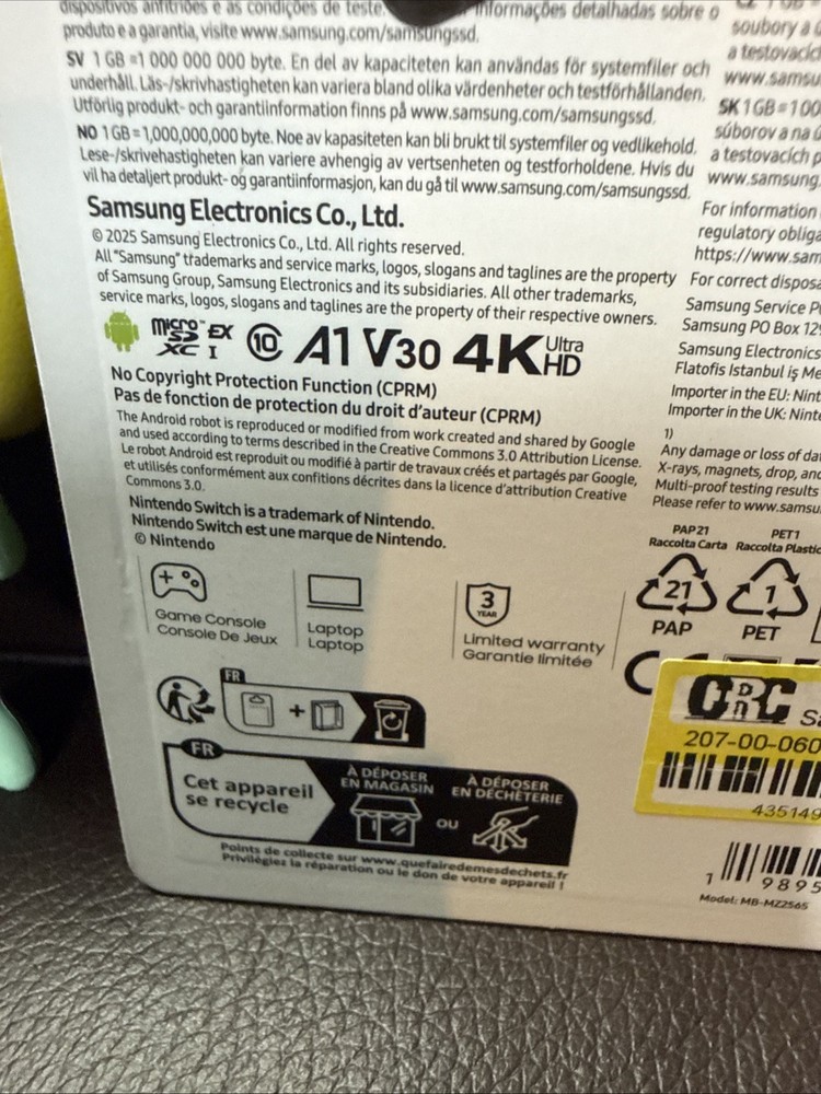 Samsung Nintendo Switch 2 Micro SD Express Card, Mario Design, 256GB
