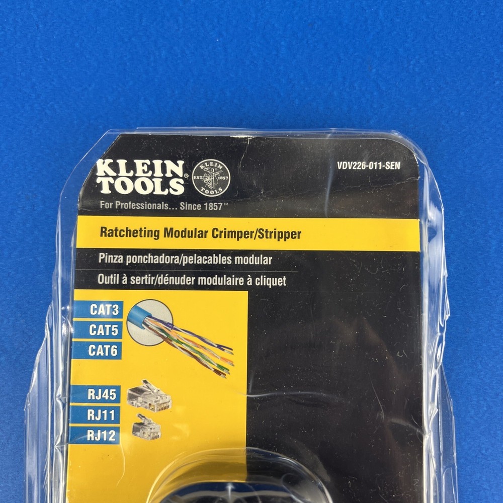 NEW Klein Tools VDV226-011-SEN Ratcheting Modular Cable Crimper Stripper