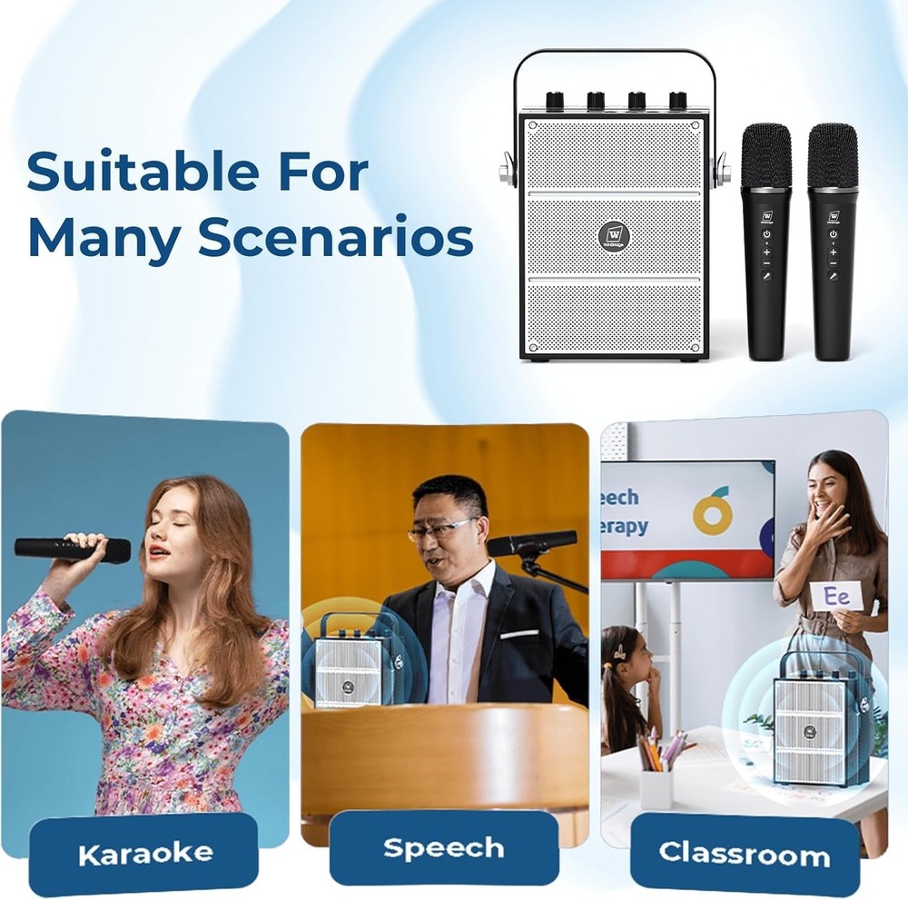 Ultimate 100W Voice Amplifier & Bluetooth Speaker - Dual Mics for Presentations
