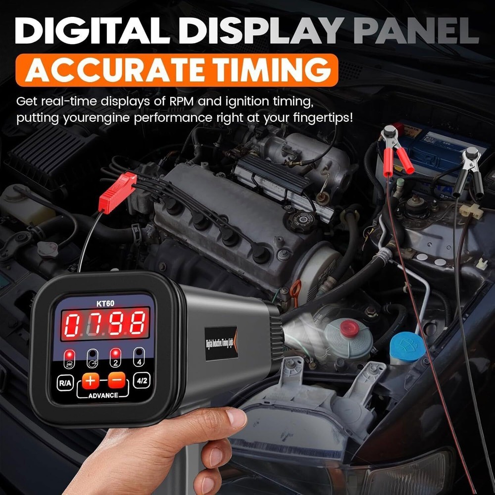 KZYEE KT60 Professional Digital Timing Light 12V Engine Ignition Detector