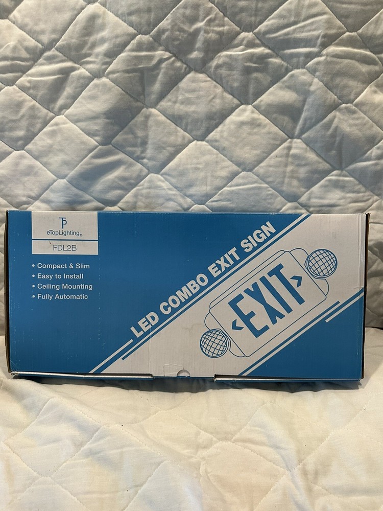 eTopLighting 2 Pack of Two LED Adjustable Head Red Exit Emergency Light See Desc