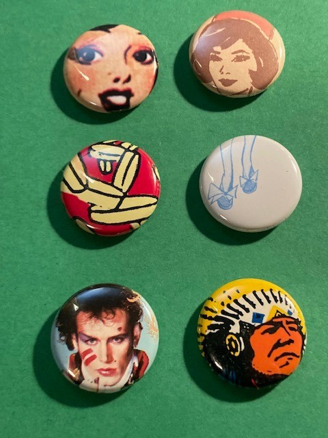 ADAM ANT  New Wave Punk Rock 1" Pinback Button Retro NEW 6 BUTTON PACK!!