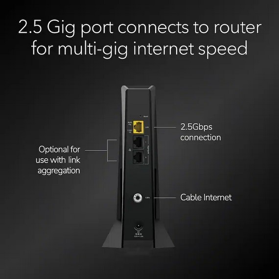 NETGEAR - Nighthawk Mid/High-Split DOCSIS 3.1 Cable Modem - Black