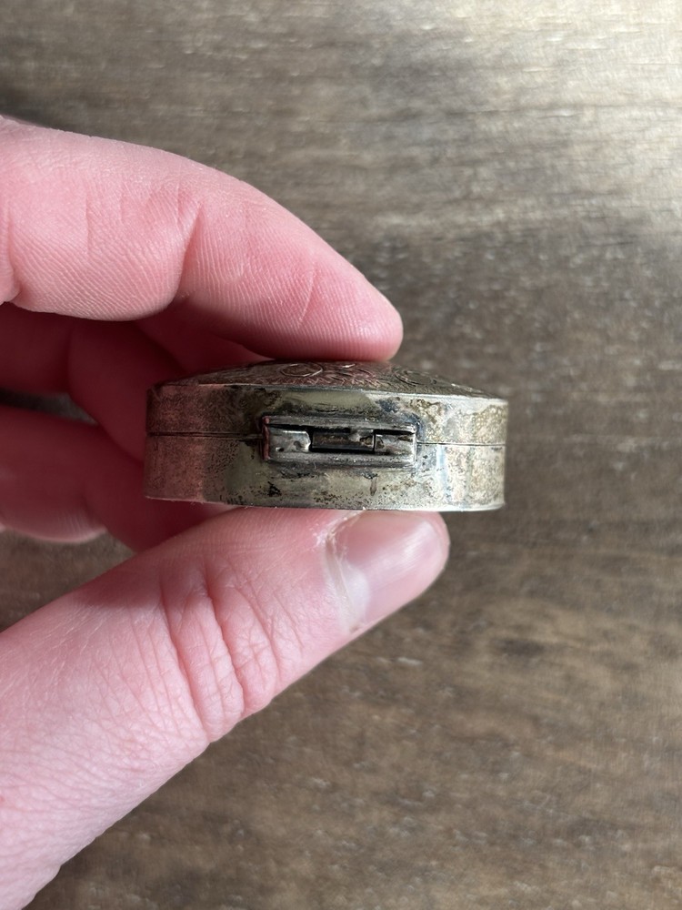 Antique Sterling Silver Snuff Trinket Pill Box