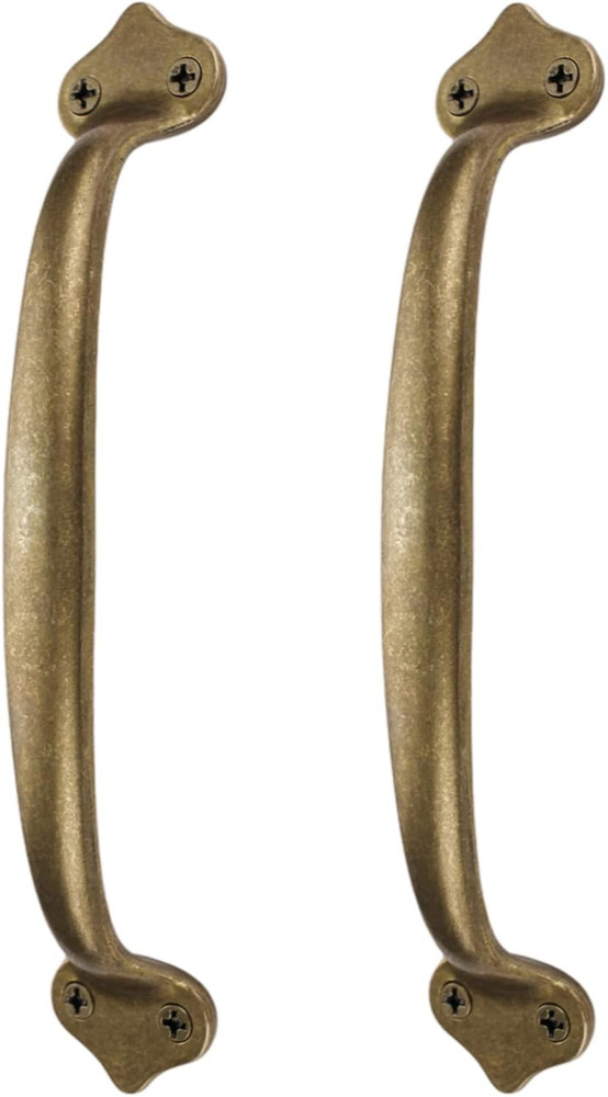 Vintage Solid Brass Pulls, Antique Copper|Rustic Barn Door Grab Handles|Kitchen