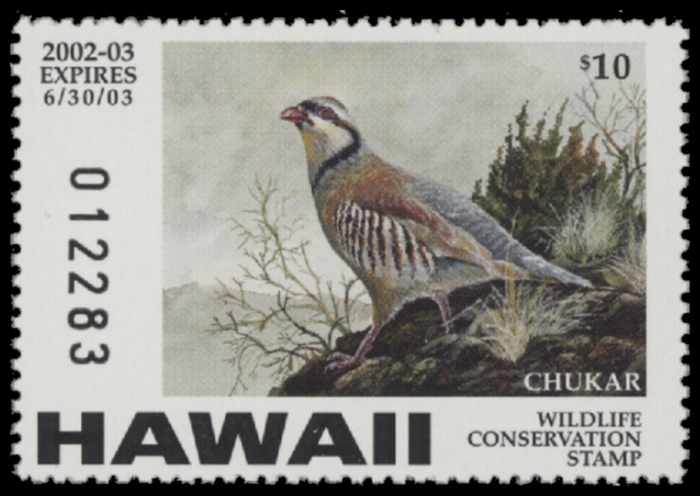 2002  Hawaii State Duck Stamp Mint Never Hinged. Original Gum