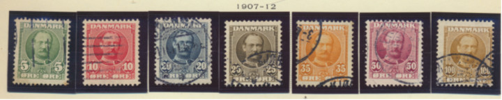 Denmark Stamps Scott #72 To 78, Used