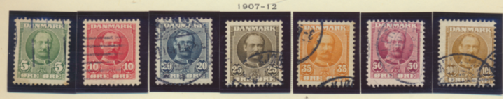 Denmark Stamps Scott #72 To 78, Used