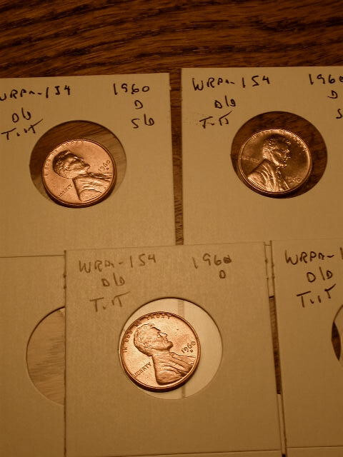 1960-D SD WRPM#154 D/D Tilted Ch/Gem BU/Uncirculated Red Lincoln Cent Error