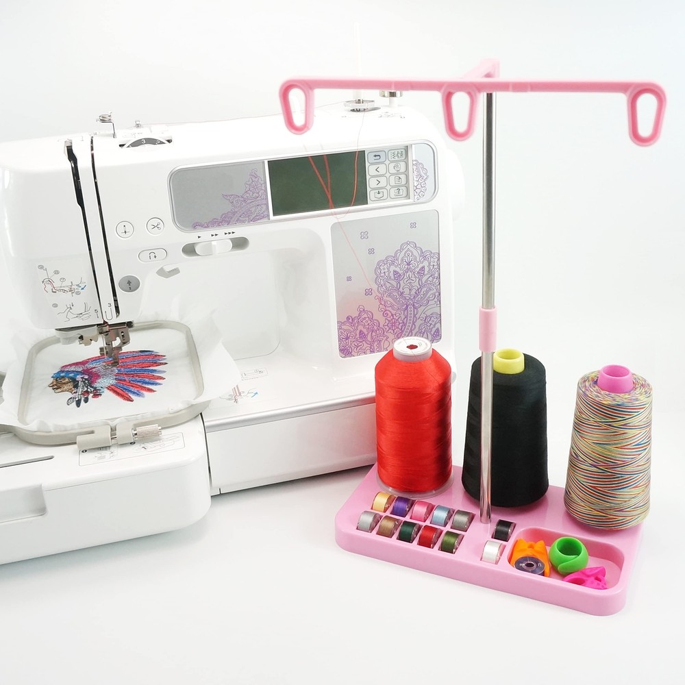 3 Spools Thread Holder Stand for Domestic (Home-Based) Embroidery Sewing Machine