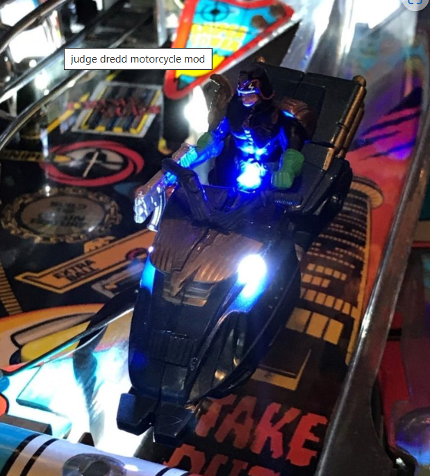 Judge Dredd JD Pinball Machine MOTORCYCLE LED mod