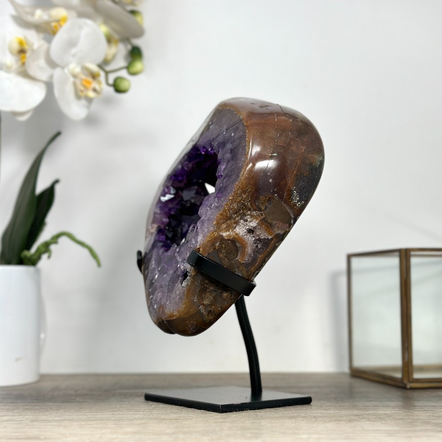 Natural Amethyst Geode with Agate Shell. MWS2431