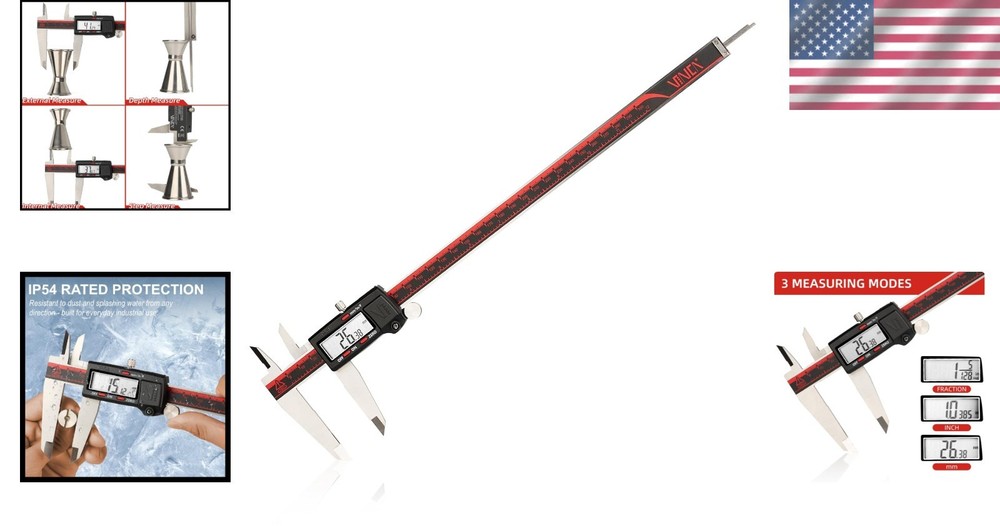 High Precision Digital Caliper with Large LCD & Instant Conversion - 300mm