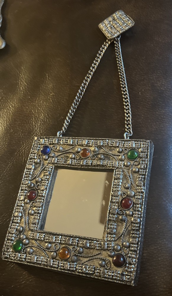 Jeweled Hanging Mirror  On Chain