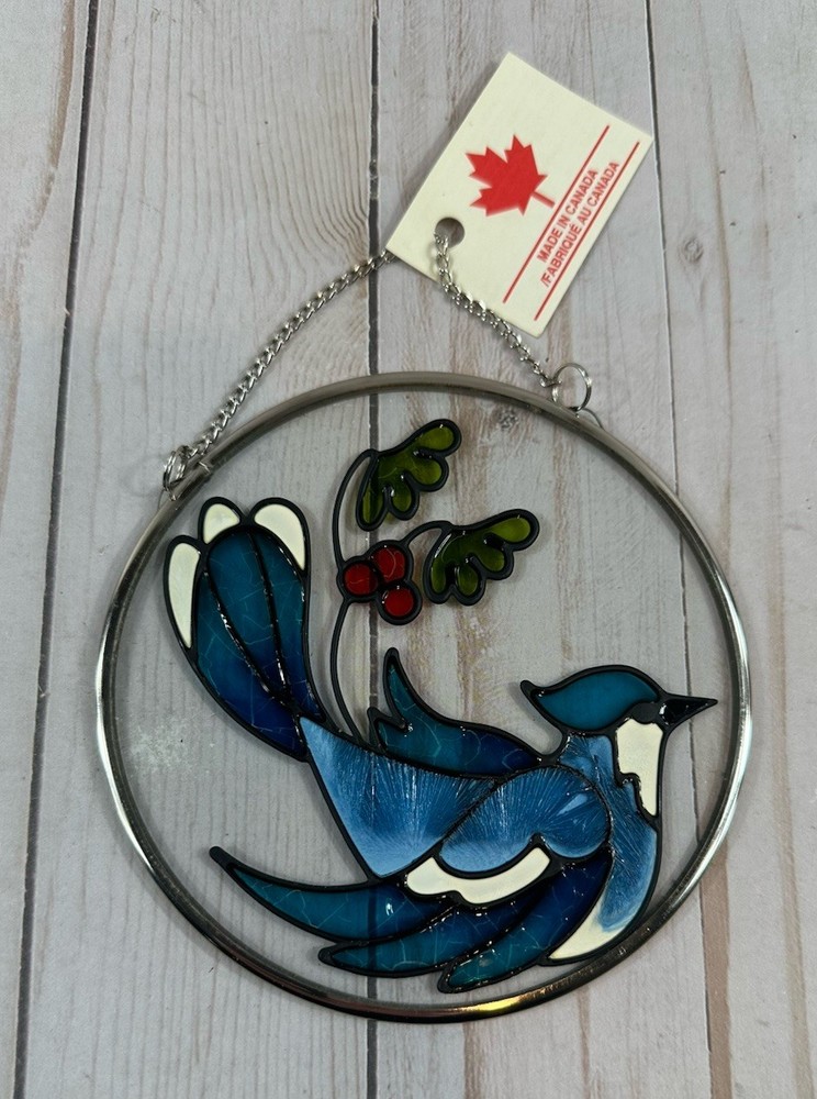 Bluebird Suncatcher, Handpainted, Made In Canada, 5”