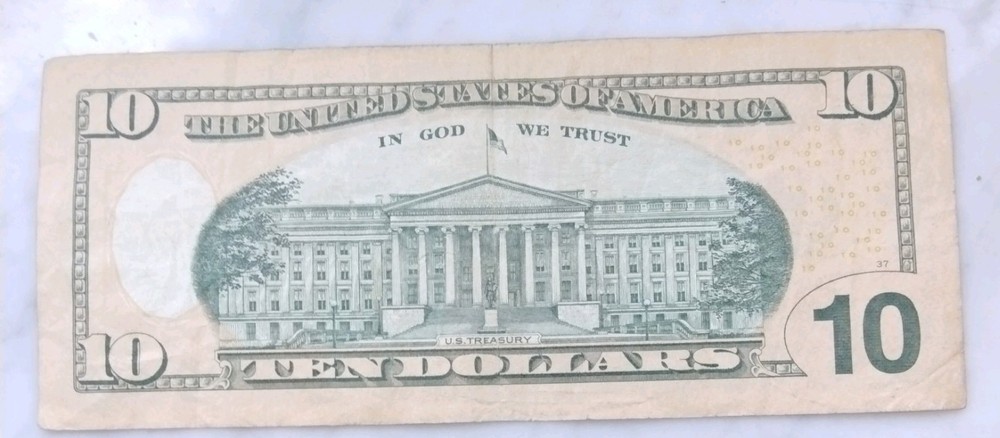 2009 Ten Dollars Bill Printing Errors In Front