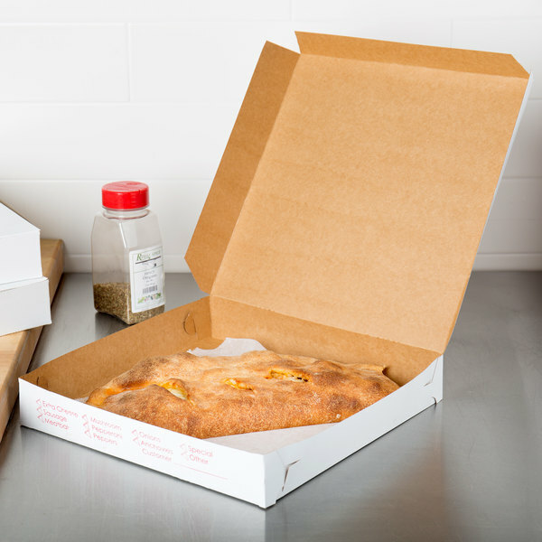 100 Pack Clay Coated Square Pizza Bakery Box Easy Stack Store Tuck Style Lid